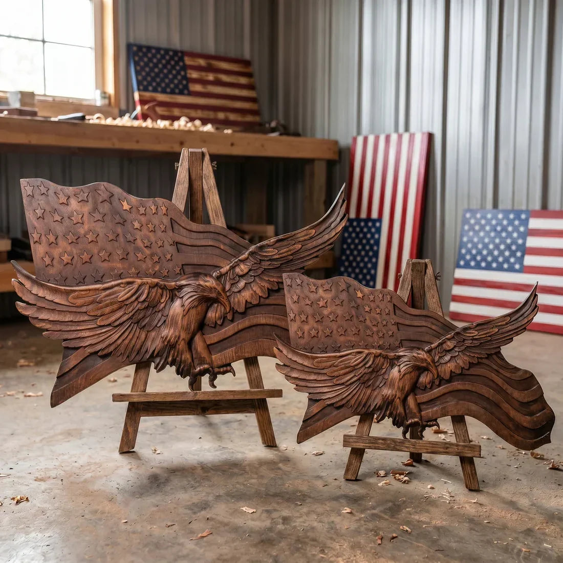 Rustic Eagle Flags